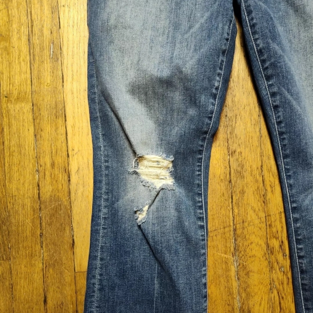 Mother Blue Denim Jeans NWT Medium Wash The Insider Crop Step Chew Women's 33 - Picture 4 of 16